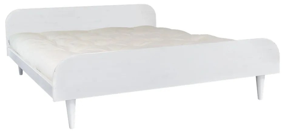 Dvojlôžková posteľ z borovicového dreva s matracom Karup Design Twist Comfort Mat White/Natural, 180 × 200 cm