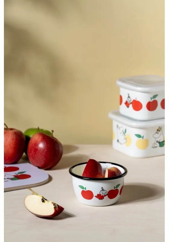 Miska Moomin  Joyful Apples 0,3l, smalt / bielo-červená