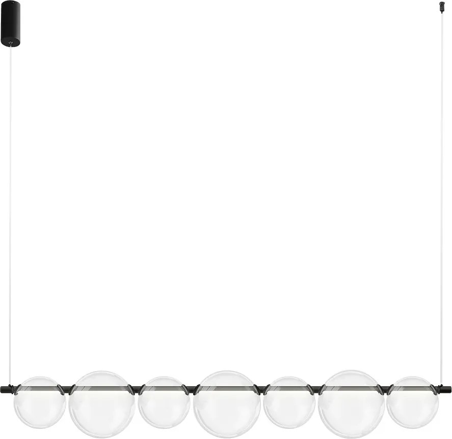 Závesné svietidlo Atola, 7x transparentné sklenené tienidlo, b