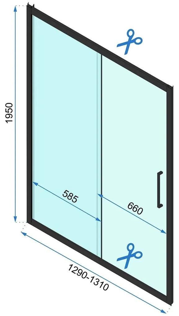 Rea Rapid Slide, posuvné sprchové dvere 1300 x 1950 mm, 6mm číre sklo, zlatý profil, REA-K5615