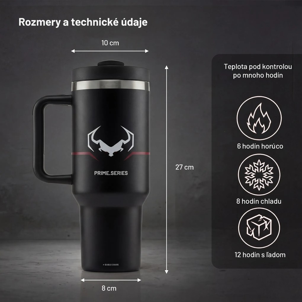 Termohrnček s uchom čierny Diablo Burned Black