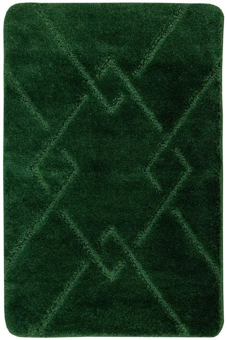 Kúpeľňový koberček Moreno tmavozelený, kosoštvorce