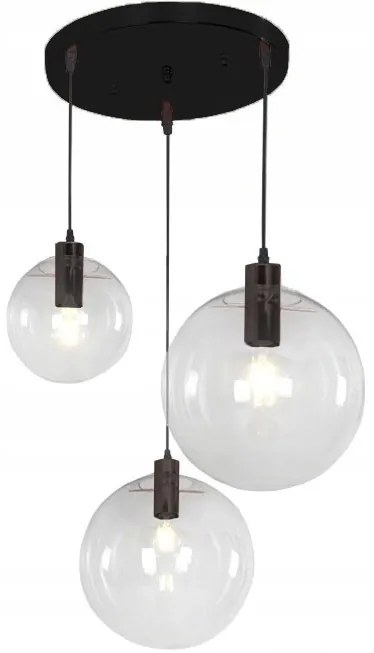 Stropné svietidlo Lassi Black transparentné
