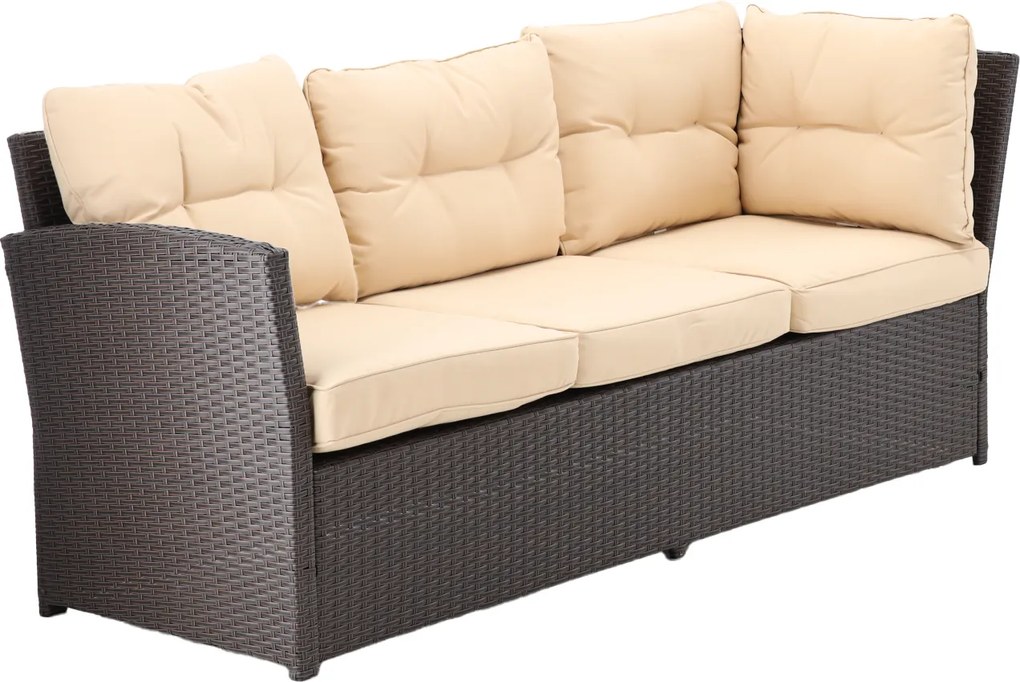 CH Rohová súprava ratanového nábytku - hnedá