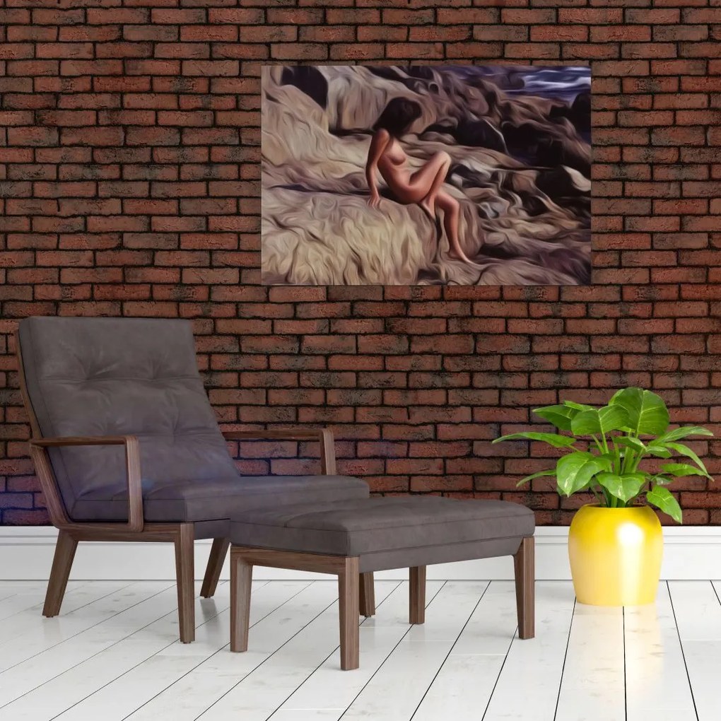 Obraz - Maľba ženy (90x60 cm)