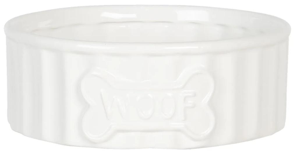 Biela keramická miska pre psa Woof - Ø 20 * 7 cm
