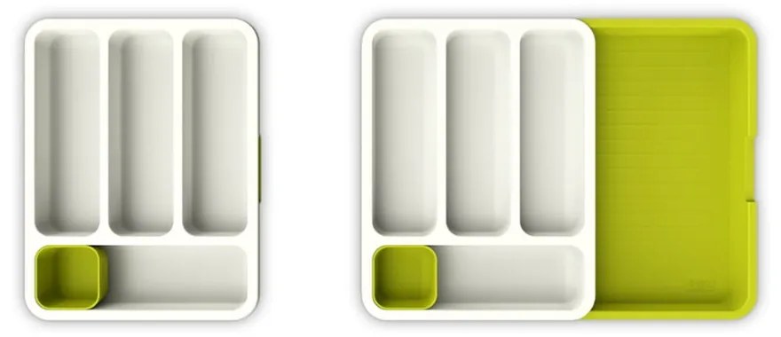 Bielo-zelené priehradky na príbory Joseph Joseph Drawer Store Cutlery