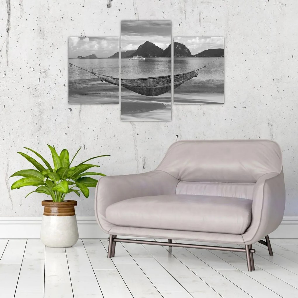 Obraz - Hojdacia sieť na pláži (90x60 cm)