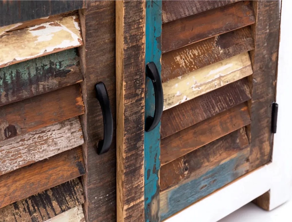 furniture-nabytek.cz - Masivní skříňka pod umyvadlo Perth z recyklovaného dřeva, lakovaná, bílá/barevná