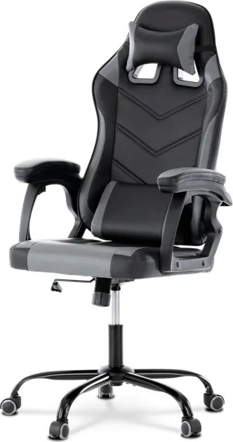 Herná stolička čierna / sivá KA-L626 GREY