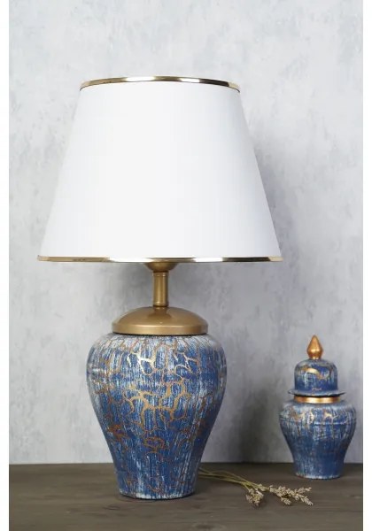 Stolná lampa 1xE27/40W/230V modrá/zlatá