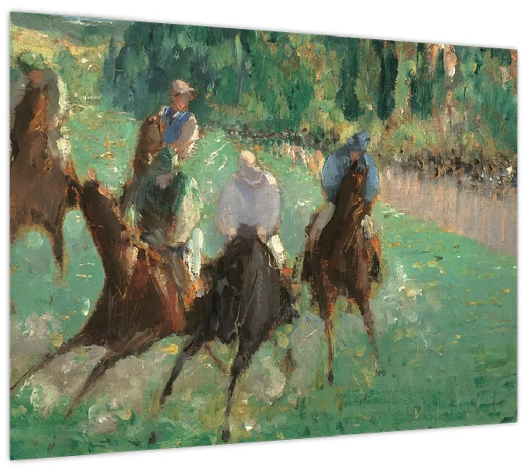 Sklenený obraz - Edouard Manet, At the Races, reprodukcia (70x50 cm)