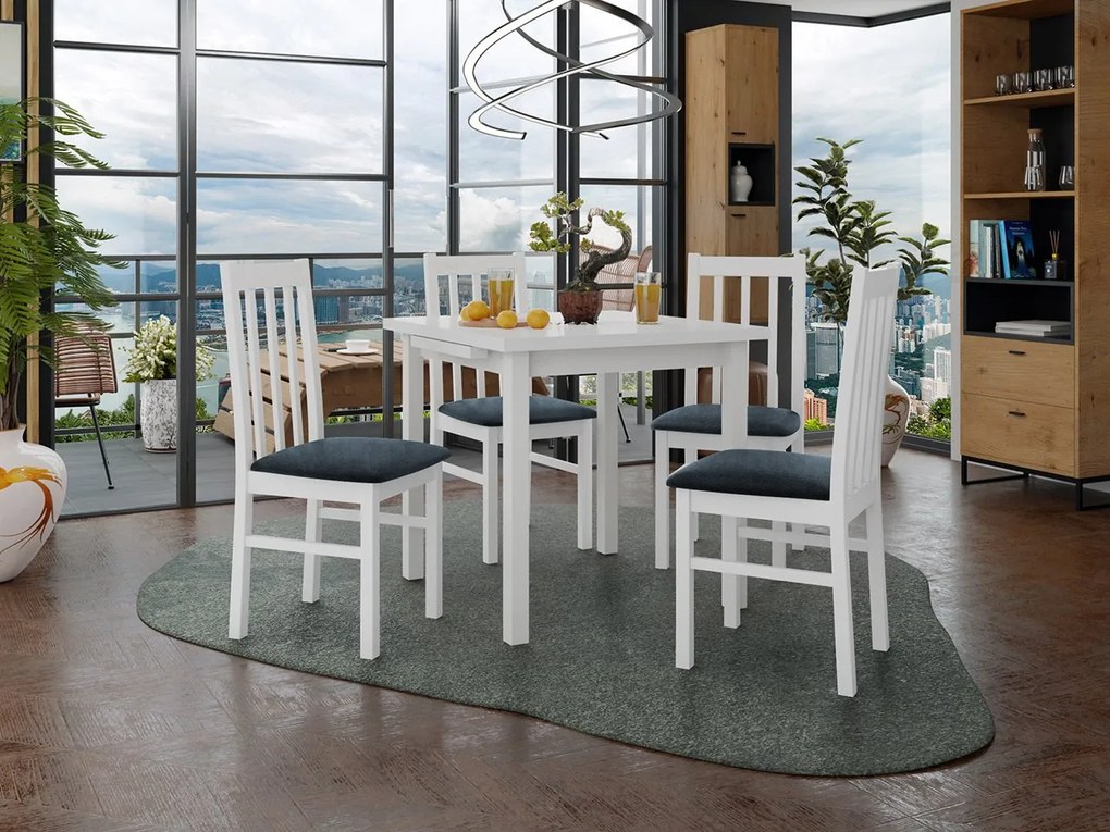 Rozkladací stôl so 4 stoličkami AL14, Morenie: Orech - L, Poťahové látky: 25x - Paros 2