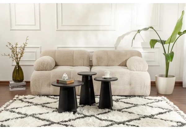 SADA 3x Odkladací stolík LUME pr. 28/33/43 cm čierna