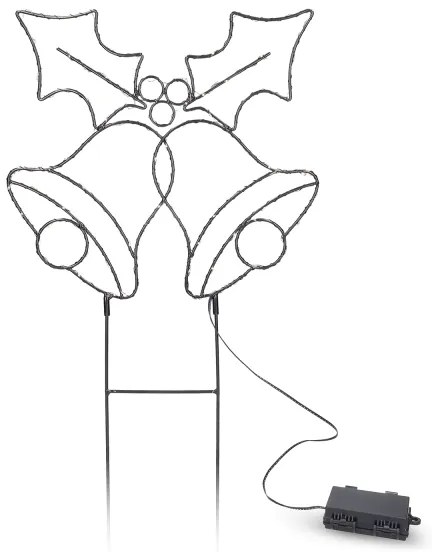 Brilagi - Vonkajšia vianočná LED dekorácia LED/3xAA IP44 55x32 cm zvončeky