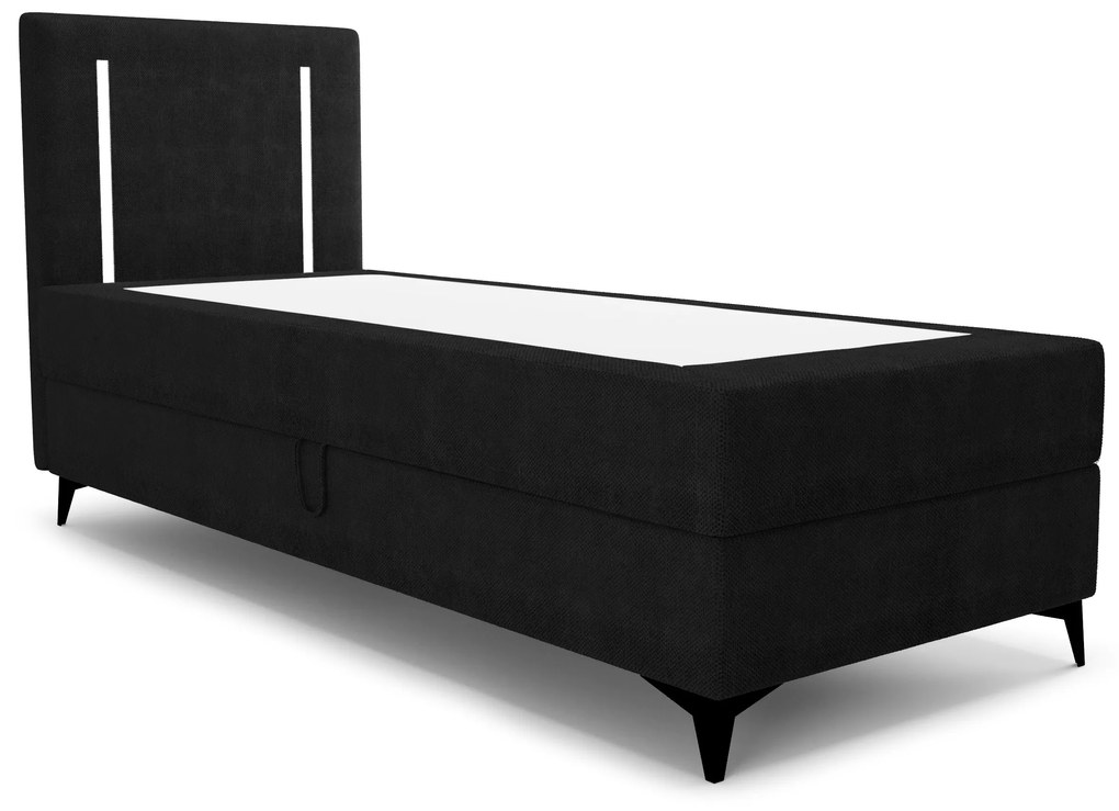 Jednolôžková posteľ 80 cm Ortega Bonell (čierna) (s roštom, bez úl. priestoru) (s LED osvetlením). Vlastná spoľahlivá doprava až k Vám domov. 1082568