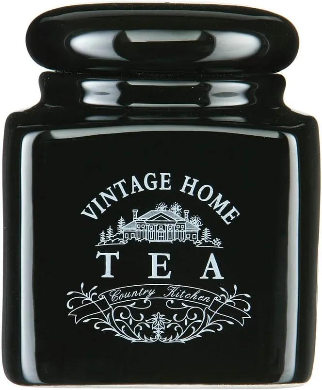 Čierna keramická dóza na čaj Premier Housewares Vintage Home