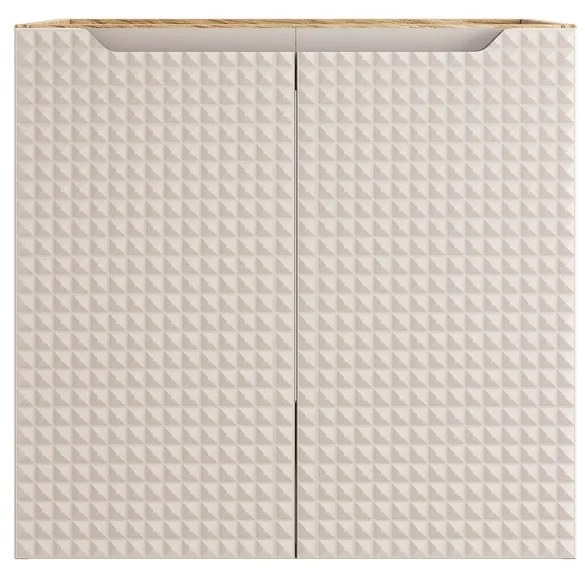Závesná skrinka pod umývadlo Luxor Beige s doskou 90 cm béžová/dub olejovaný