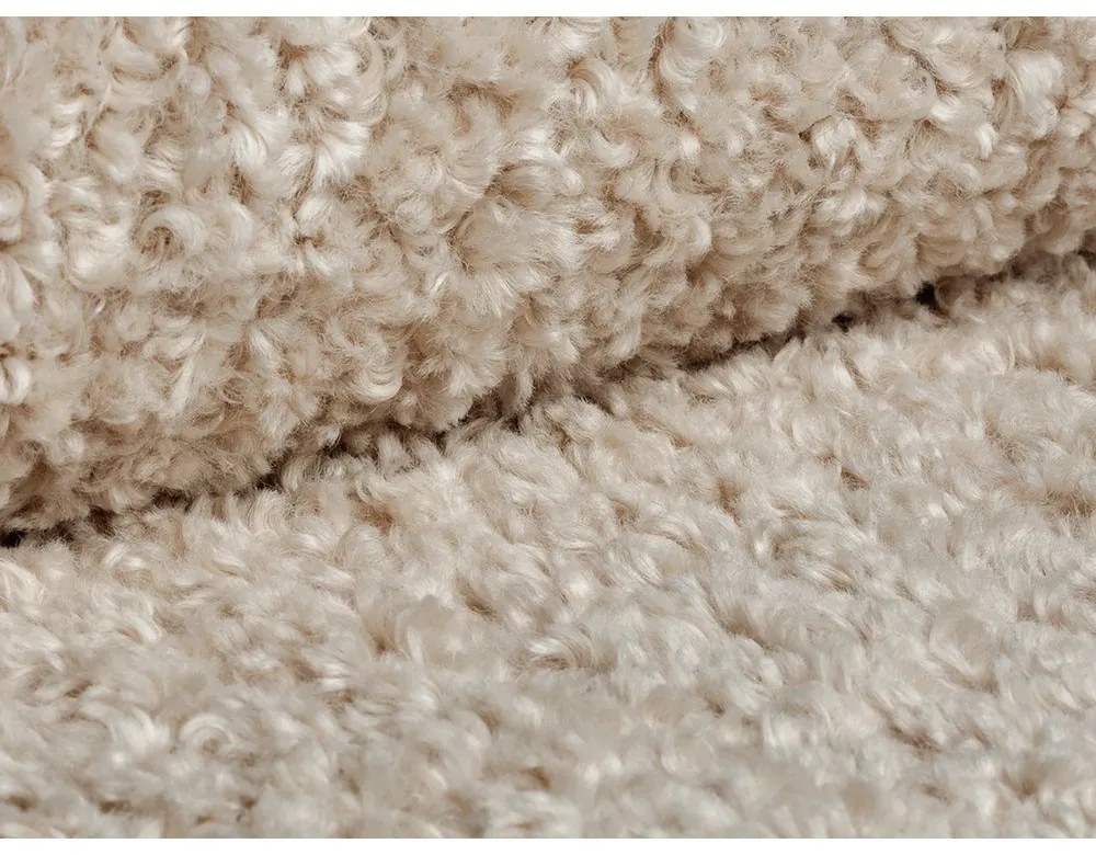 Svetlohnedý taburet z textílie buklé Dia – Micadoni