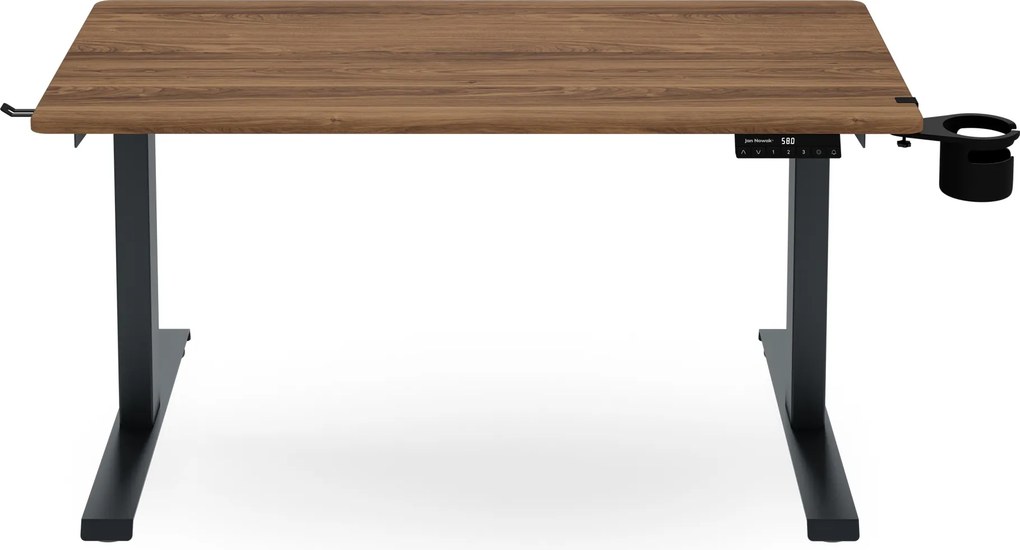 Elektrický stôl s reguláciou výšky ergonomický antracitový/orech,1200x600 mm: ARIA