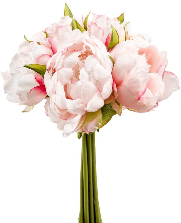 Bouquet Peony PINK umelá kkytica 8 kvetov 24 cm