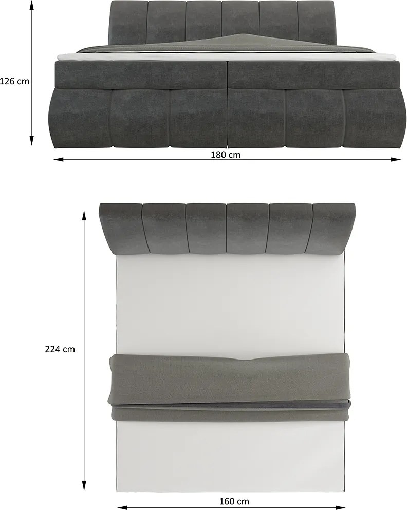 Čalúnená manželská posteľ s úložným priestorom Vareso 140 - cappuccino