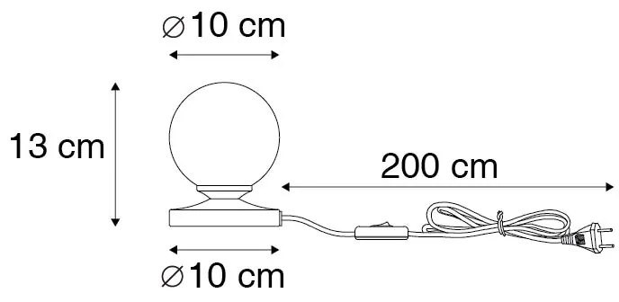 Moderná stolná lampa čierna s dymovým sklom - Atény