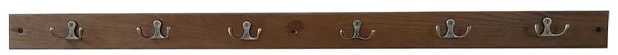 Vešiak 6 kovové rúčky hnedá