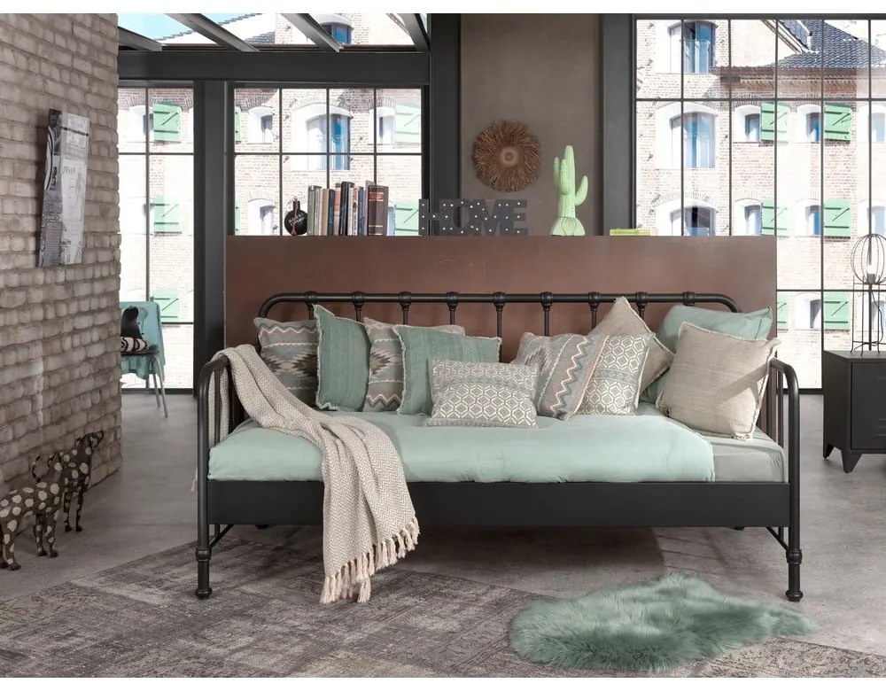 Sivá kovová detská posteľ 90x200 cm BRONXX – Vipack