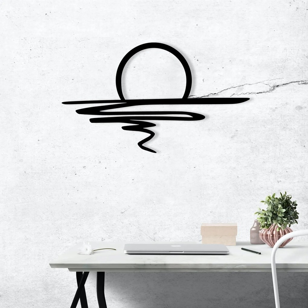 Nástenná kovová dekorácia Lesk čierna