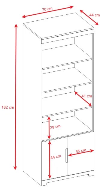 Detský regál Tomi 70 cm biely