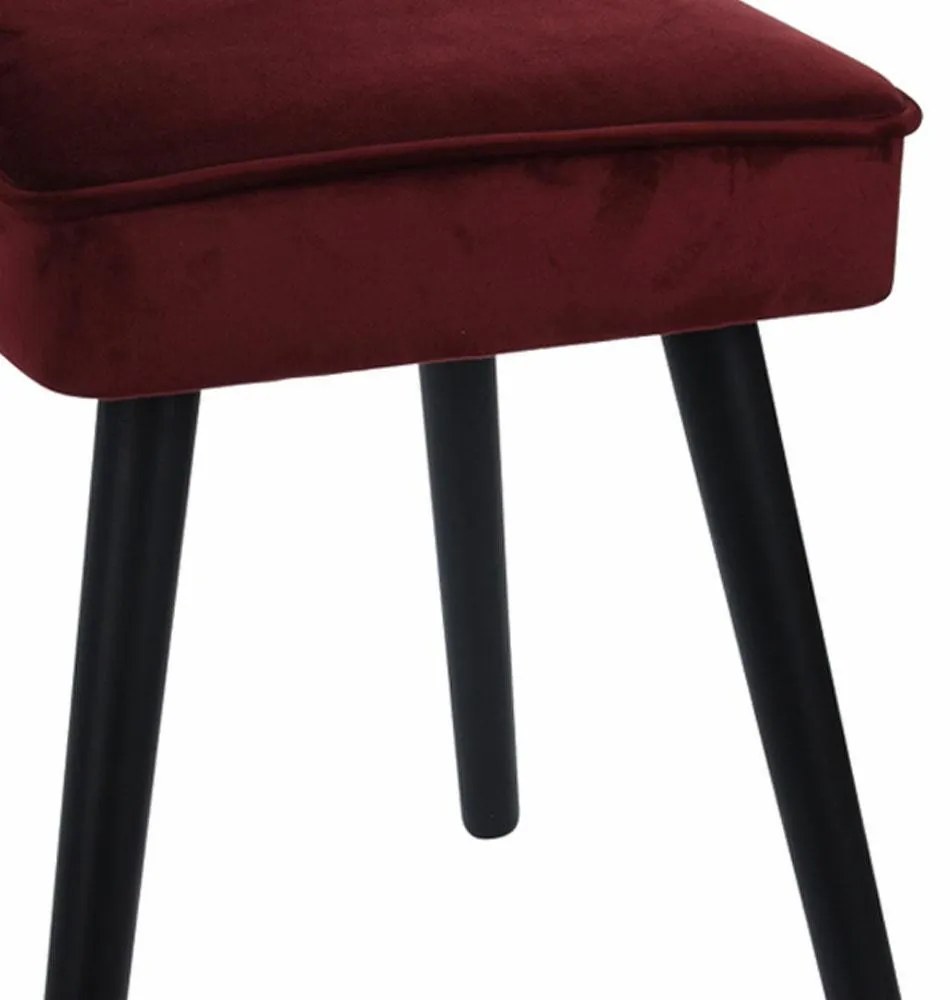 DekorStyle Čalúnený taburet Velvet bordó