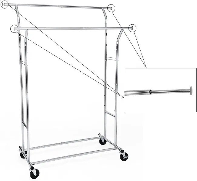 Vešiakový stojan na kolieskach HSR12S