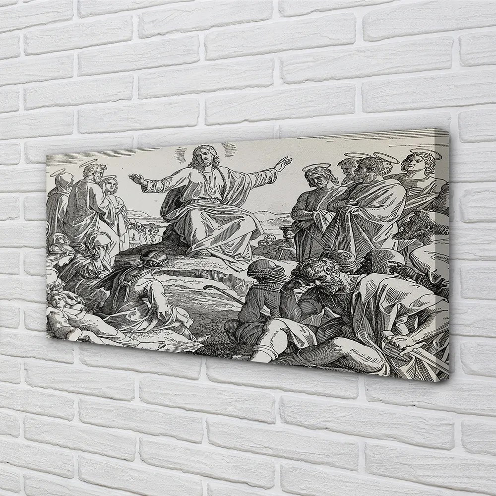 Obraz na plátne Ježiš kreslenie ľudia 125x50 cm