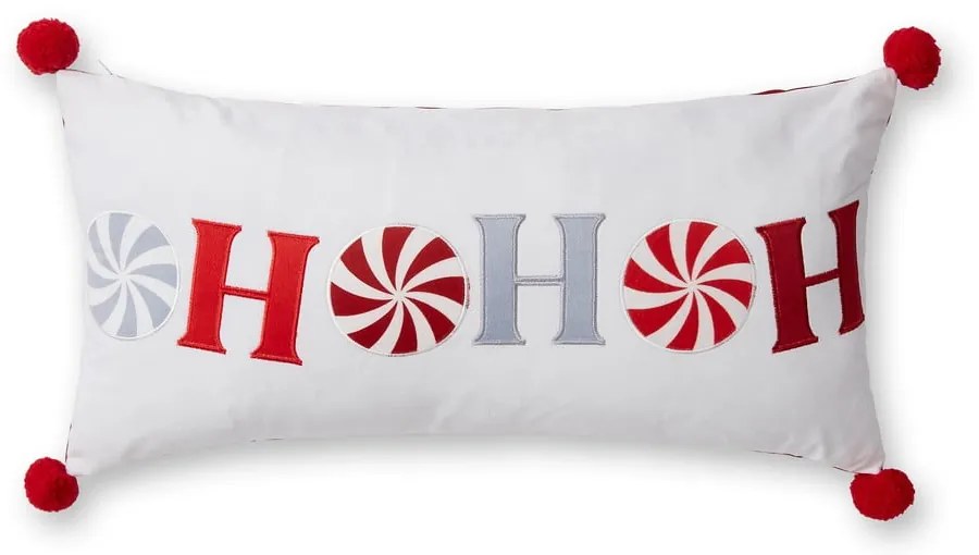 Zamatový dekoračný vankúš s vianočným motívom 60x30 cm Ho Ho Ho – Catherine Lansfield