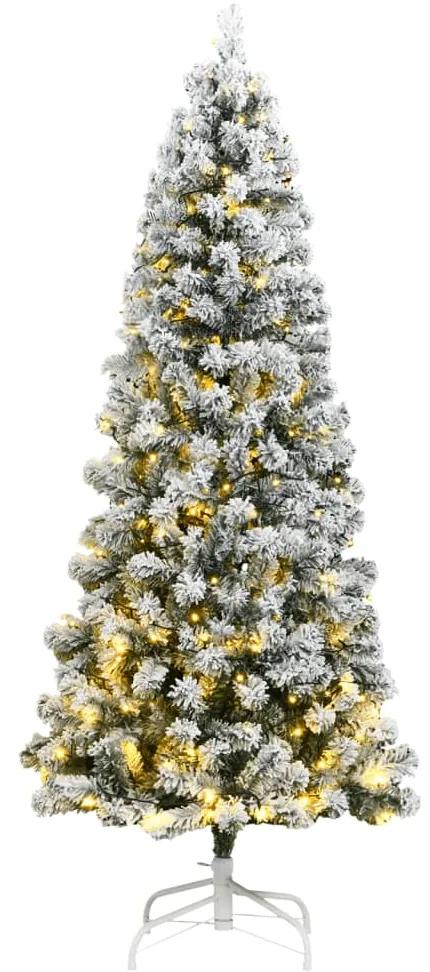 Umelý výklopný vianočný stromček 300 LED a snehové vločky 180cm 3210474
