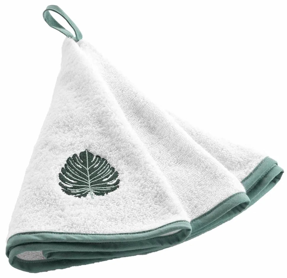 Bielo-zelený froté bavlnený uterák 60 cm Ardenia – douceur d'intérieur