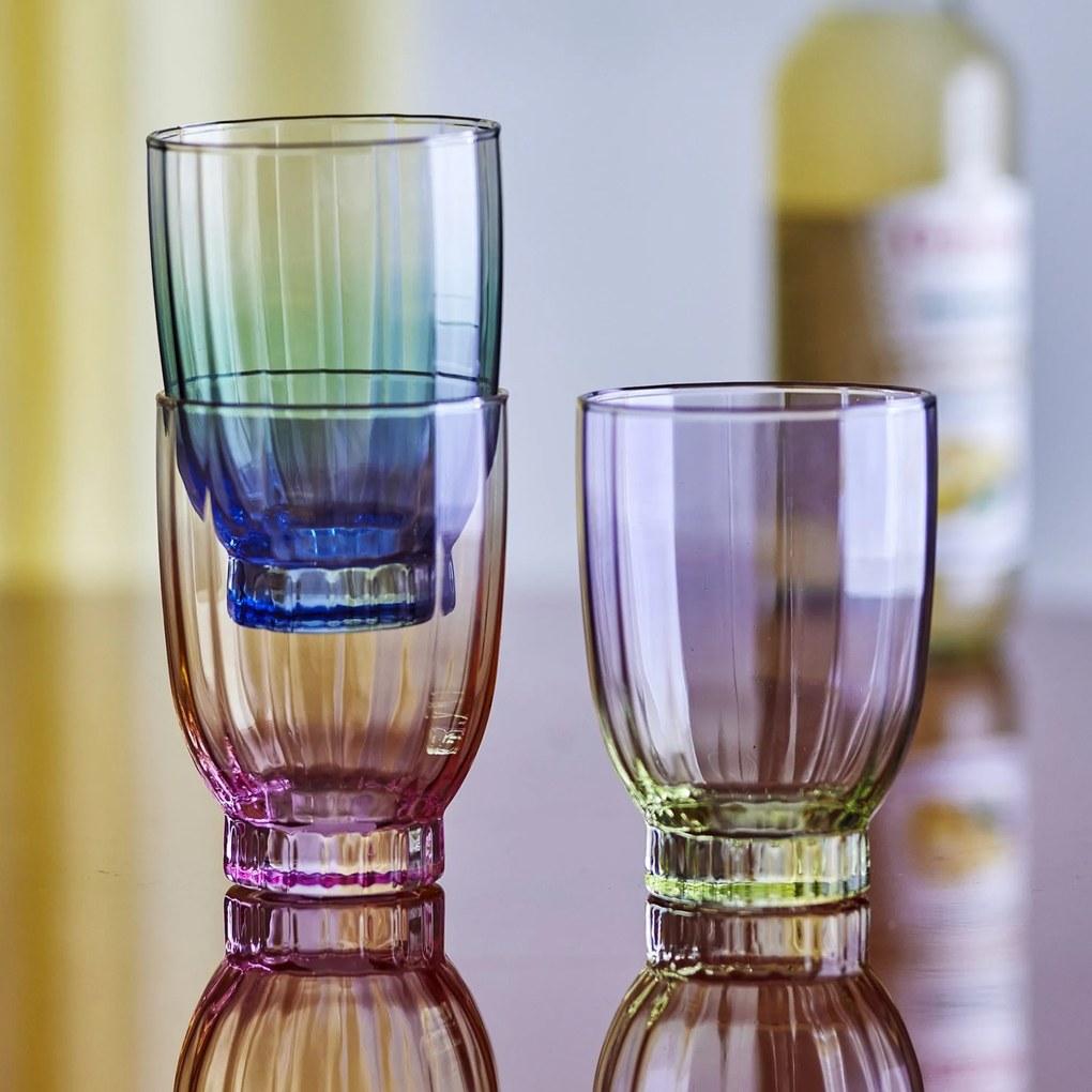 Bloomingville Pohár na vodu Nicoline 330 ml žlto-rúžová