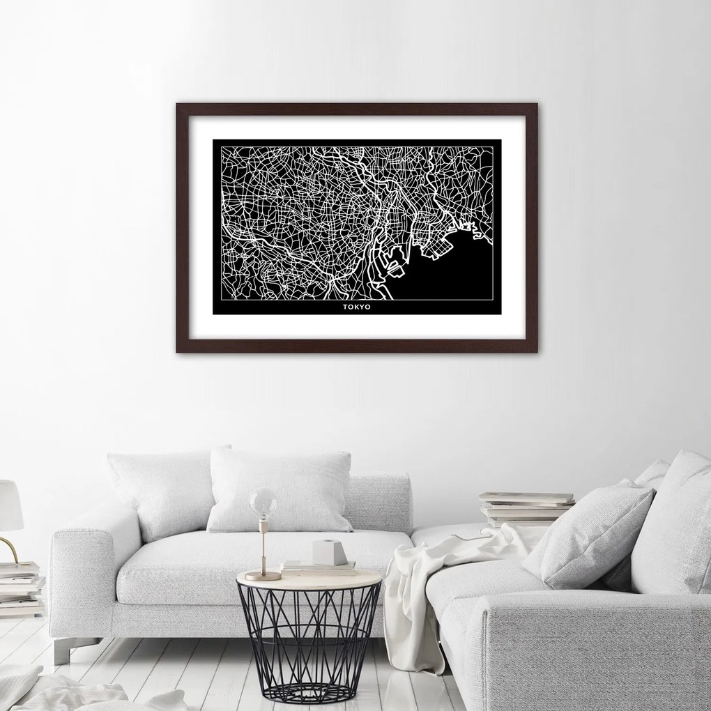 Gario Plagát Plán mesta Tokio Farba rámu: Bez rámu, Rozmery: 100 x 70 cm
