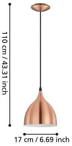 Eglo 93836 - Luster CORETTO 1xE27/60W/230V