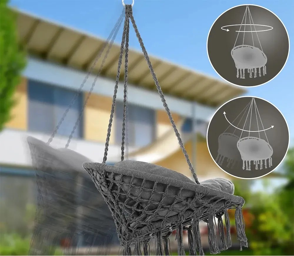 Závesné hojdacie kreslo Kali antracit