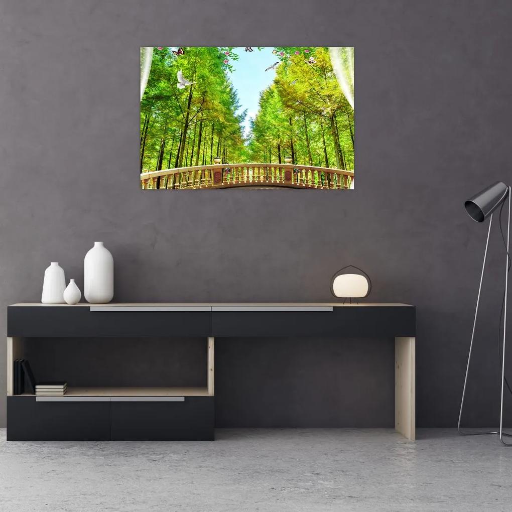 Obraz - Výhľad na les (90x60 cm)