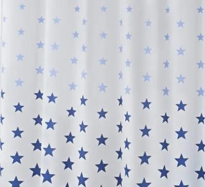 závěs STARS, modrý , 180 x 200 cm