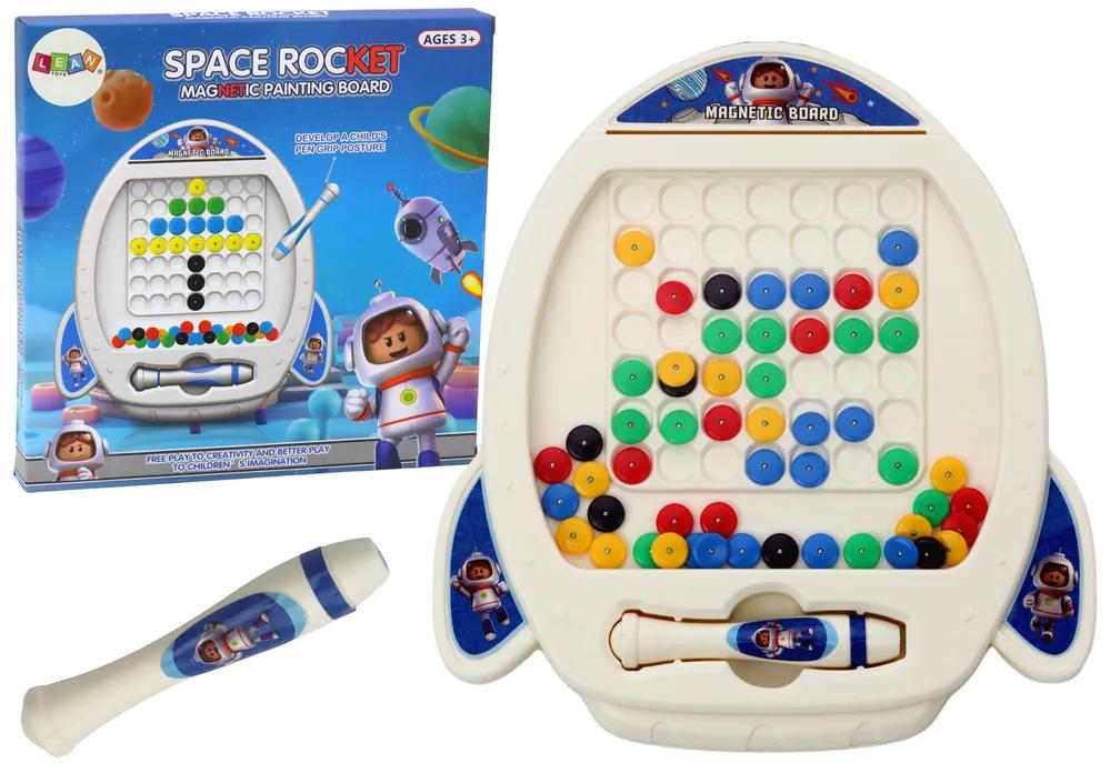 Lean Toys Magnetická tabuľa Vesmírna Raketa