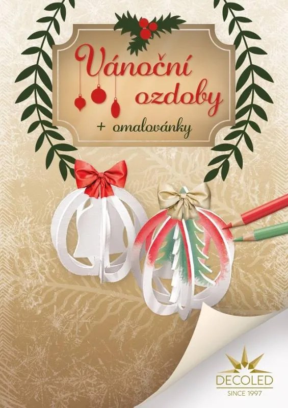 DECOLED A5 colouring book jigsaw puzzle tree and bell