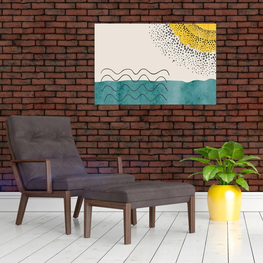 Obraz - Abstraktná maľba pláže N⁰1 (90x60 cm)