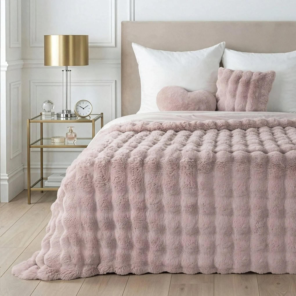 PREHOZ NA POSTEĽ LILY 200X220 CM PUDROVÁ