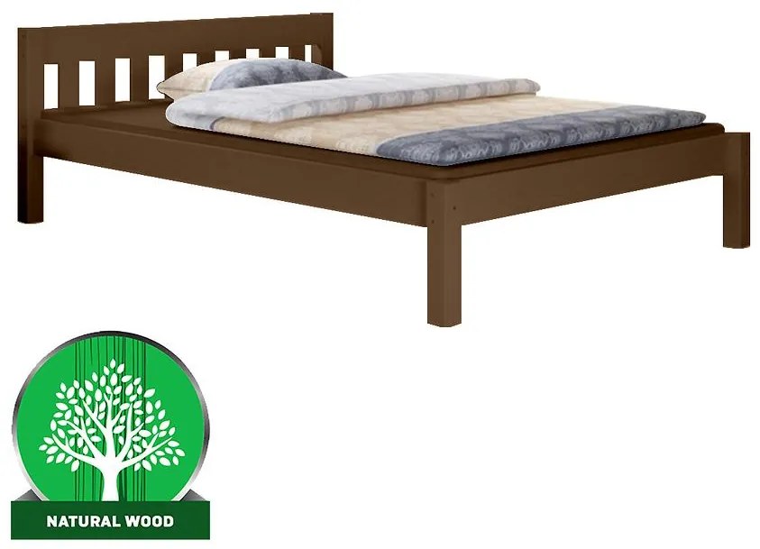 Posteľ Pino 160x200 borovica morená hnedá