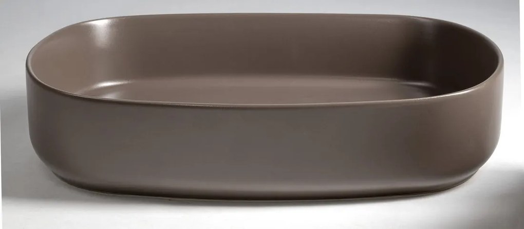 Isvea Isvea, INFINITY OVAL keramické umývadlo na dosku, 55x36cm, taupe, 10NF65055-2H