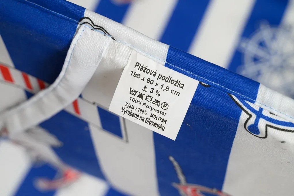 Plážové ležadlo YACHTIS bielo-modré